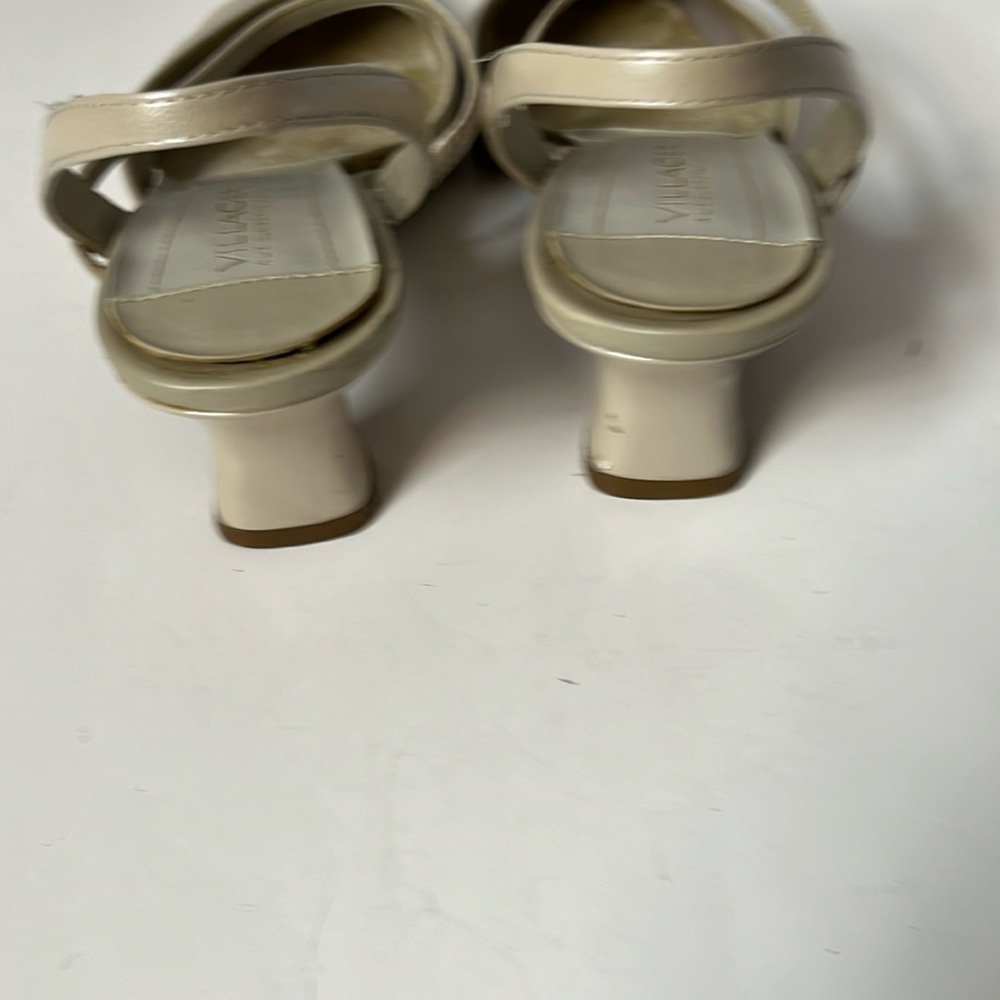 Villager Shoes Kitten Heels Pearl White Size 6 - Picture 4 of 12